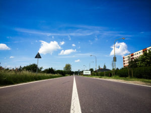 Road view from a car Share the road