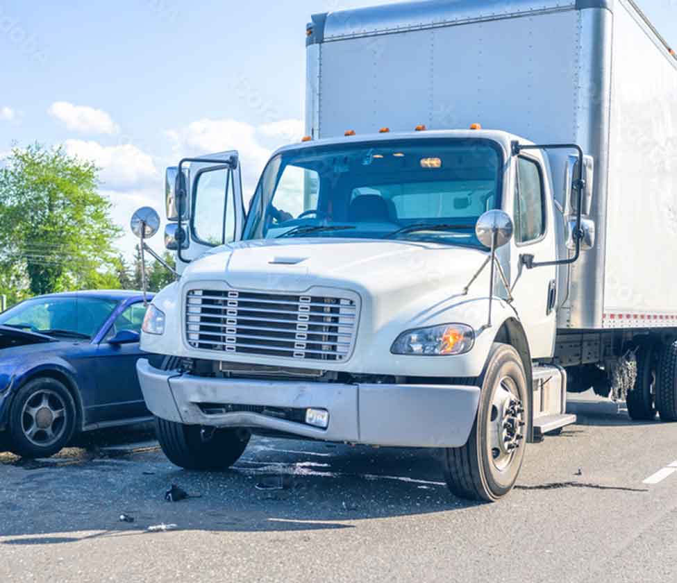 Photo of vehicle accident with truck